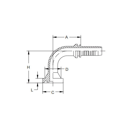 87391H-90°SAE 플랜지 3000PSI 콘 61
