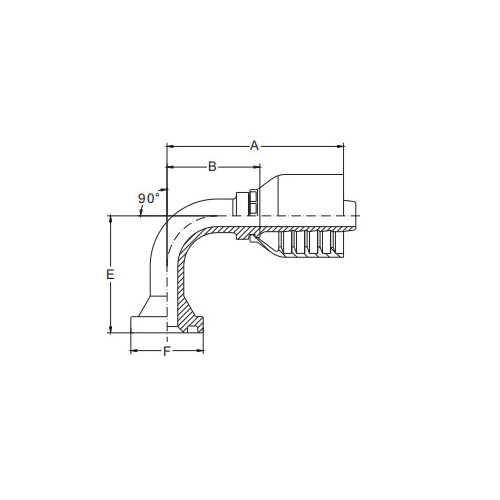 90° SAE 플랜지 6000PSI 콘 62